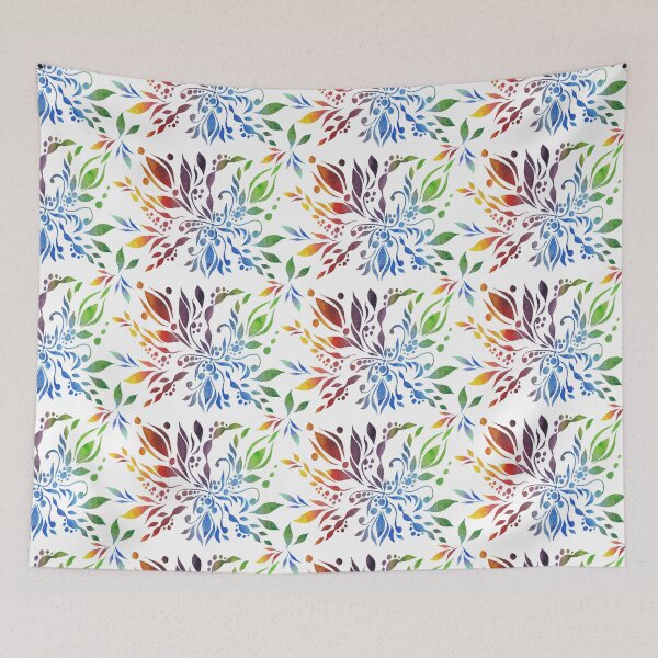 Item preview, Rainbow Watercolor Silhouettes Organic Multicolor Leaves  designed and sold by Irina Sztukowski.