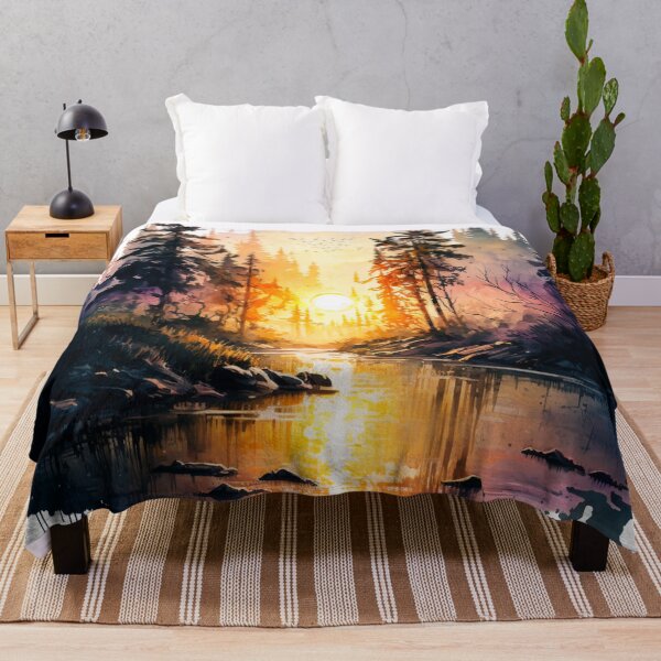Item preview, Cool Watercolor Art-Sunset Scenery designed and sold by letsgetinspired.