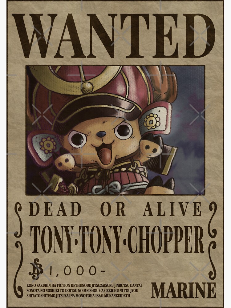 Pegatina for Sale con la obra «Tony Tony Chopper Bounty One Piece ...