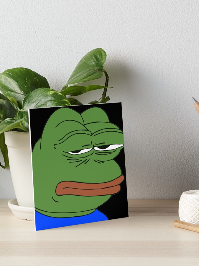 Bored poggers emote - peepo pepega twitch discord frog Art Board