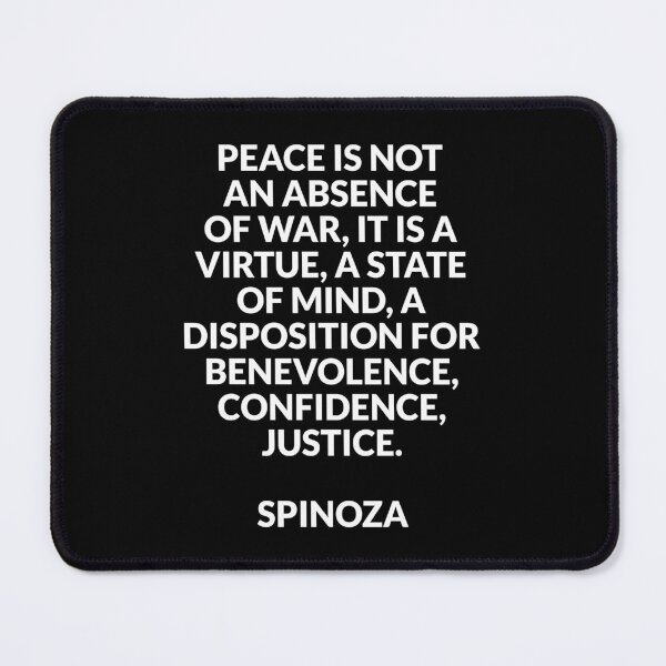 Item preview, Spinoza philosophy quote - on the meaning of peace - Peace quotes designed and sold by Inspirationmotivation.