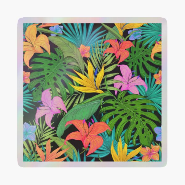 Item preview, Hawaiian flowers and leaves tropical colors designed and sold by Bela Ambrus.