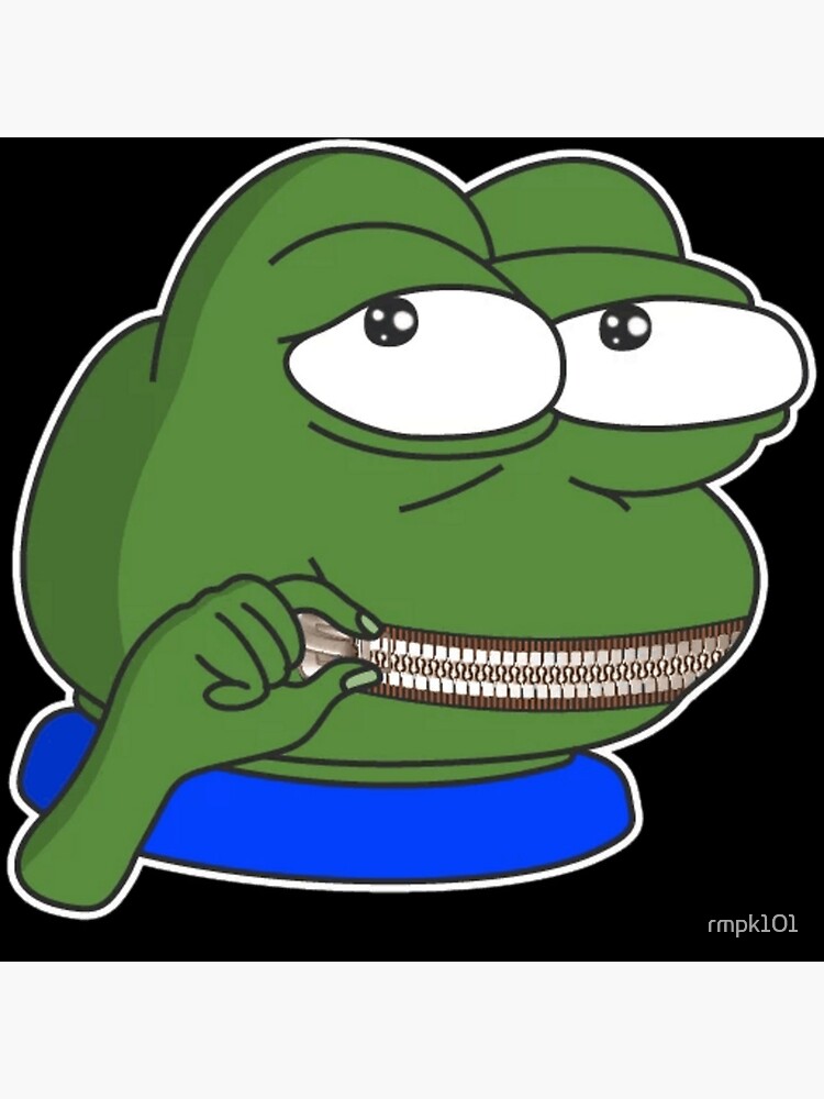 hush Poggers emote - peepo pepega twitch discord frog Mounted