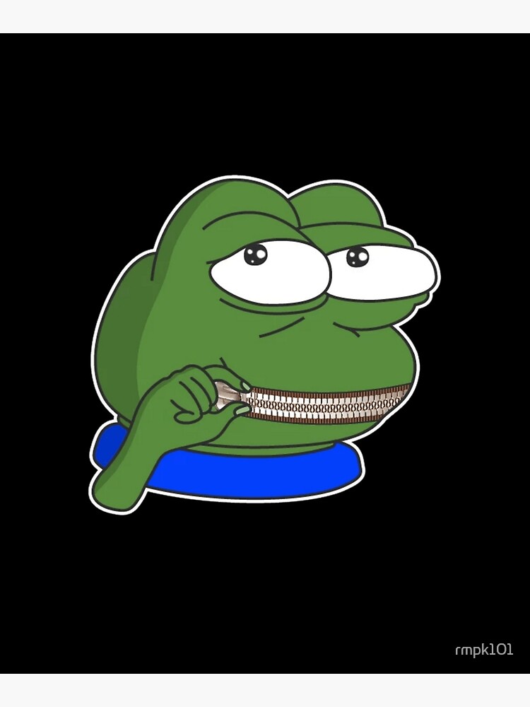 hush Poggers emote - peepo pepega twitch discord frog Mounted