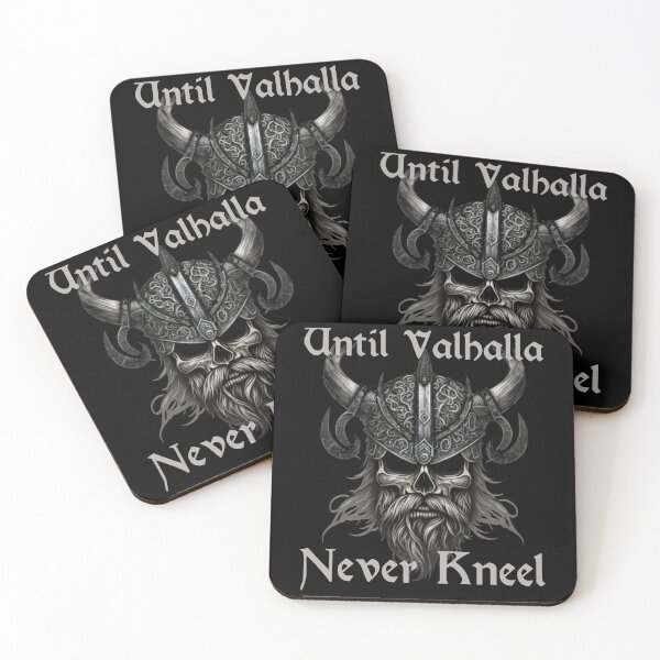 Item preview,  Until Valhalla - Never Kneel - Viking Skull with Helmet designed and sold by Georgy09.