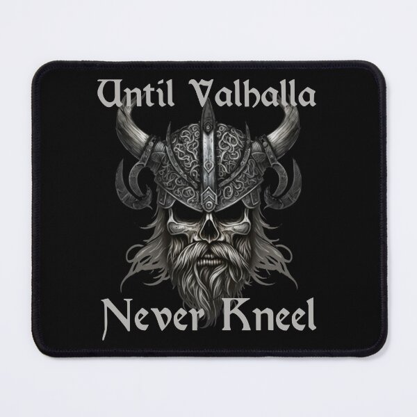 Item preview,  Until Valhalla - Never Kneel - Viking Skull with Helmet designed and sold by Georgy09.