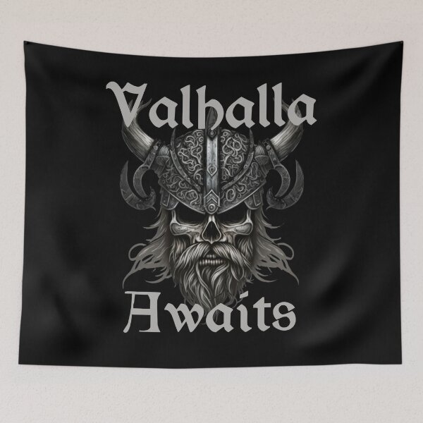 Item preview,  Valhalla Awaits - Viking Skull with Helmet designed and sold by Georgy09.