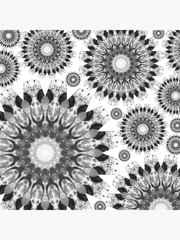 "Sparkle Black And White Mandala Art by Sharon Cummings" Sticker for