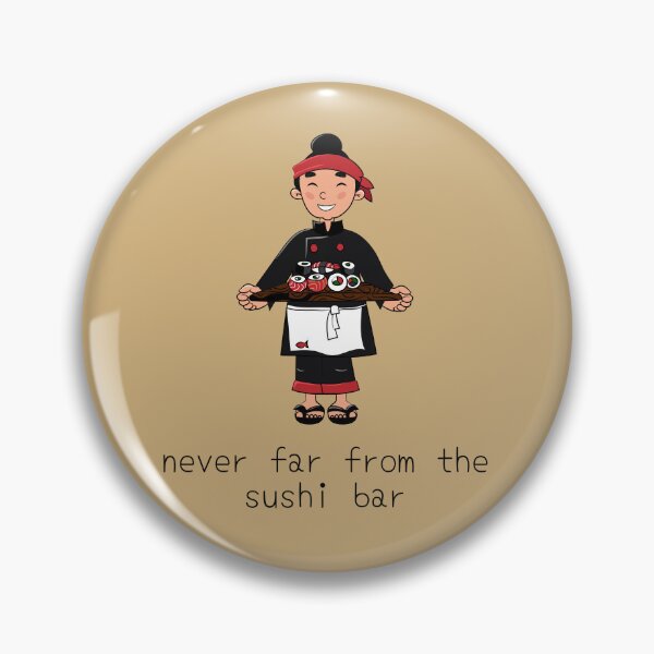 Item preview, never far from the sushi bar ,Grey Sushi Rolls Male Chef T-shirt designed and sold by Tarikbouchmal.