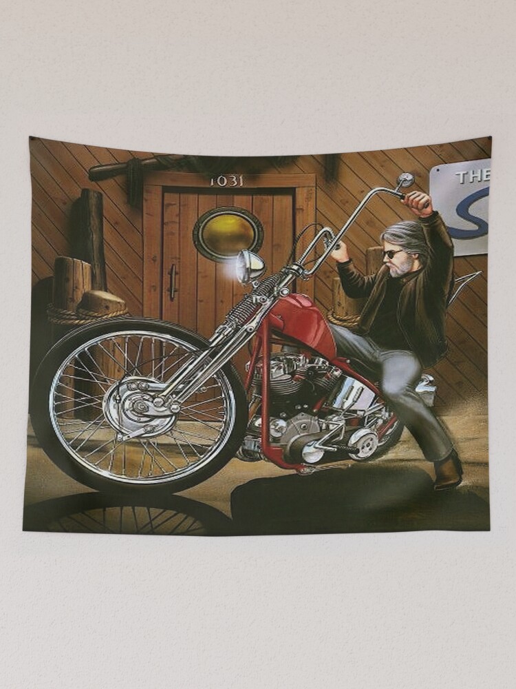 Motorcycle Art - The Shores by David Mann - Easy Rider | Tapestry