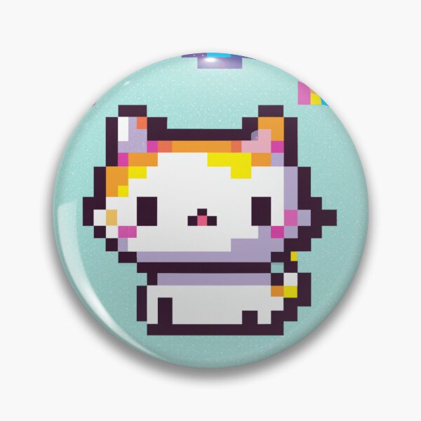 Item preview, Cute cat kitty rainbow pixel art designed and sold by AnnikaSpika.