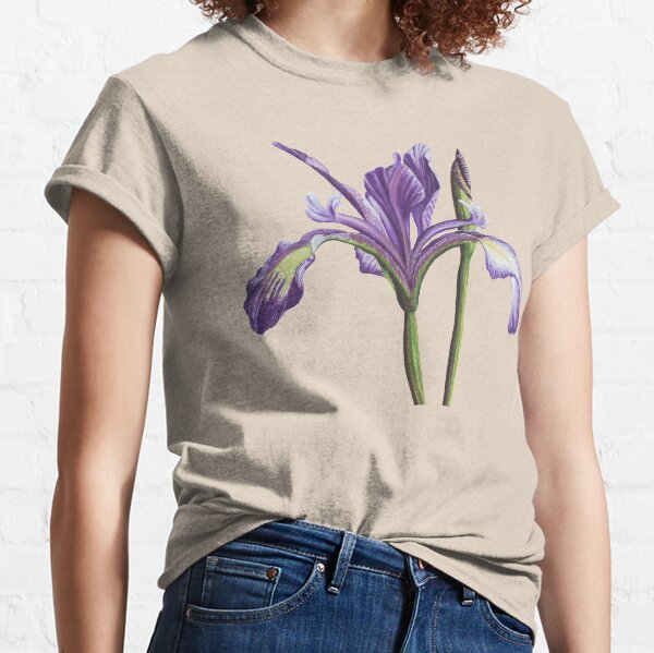 Purple Iris flower in watercolor Classic T-Shirt