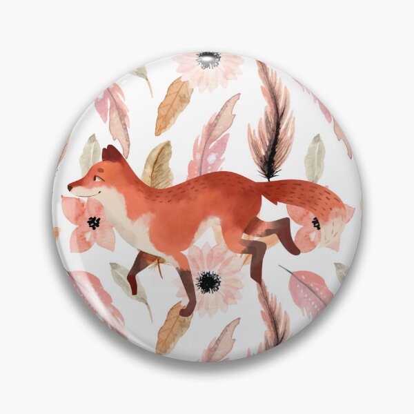 Item preview, Fox and Floral Watercolor, Cute Fox On A Boho Aesthetic Background  designed and sold by Flowerartlovers.