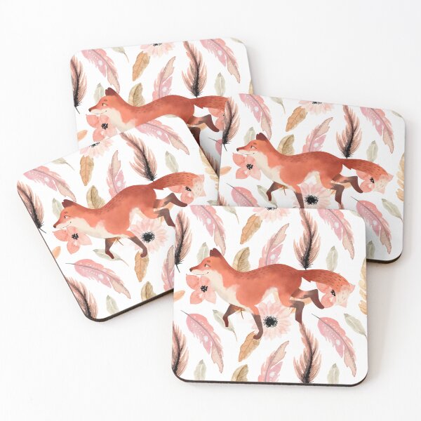 Item preview, Fox and Floral Watercolor, Cute Fox On A Boho Aesthetic Background  designed and sold by Flowerartlovers.
