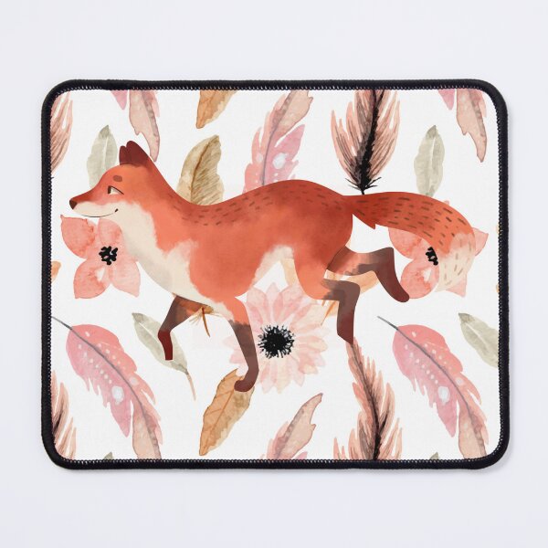 Item preview, Fox and Floral Watercolor, Cute Fox On A Boho Aesthetic Background designed and sold by Flowerartlovers.