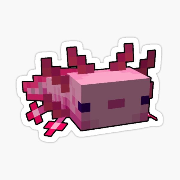 Vista previa del artículo con la obra «Minecraft Ajolote», diseñado y vendido por stickersbytay.