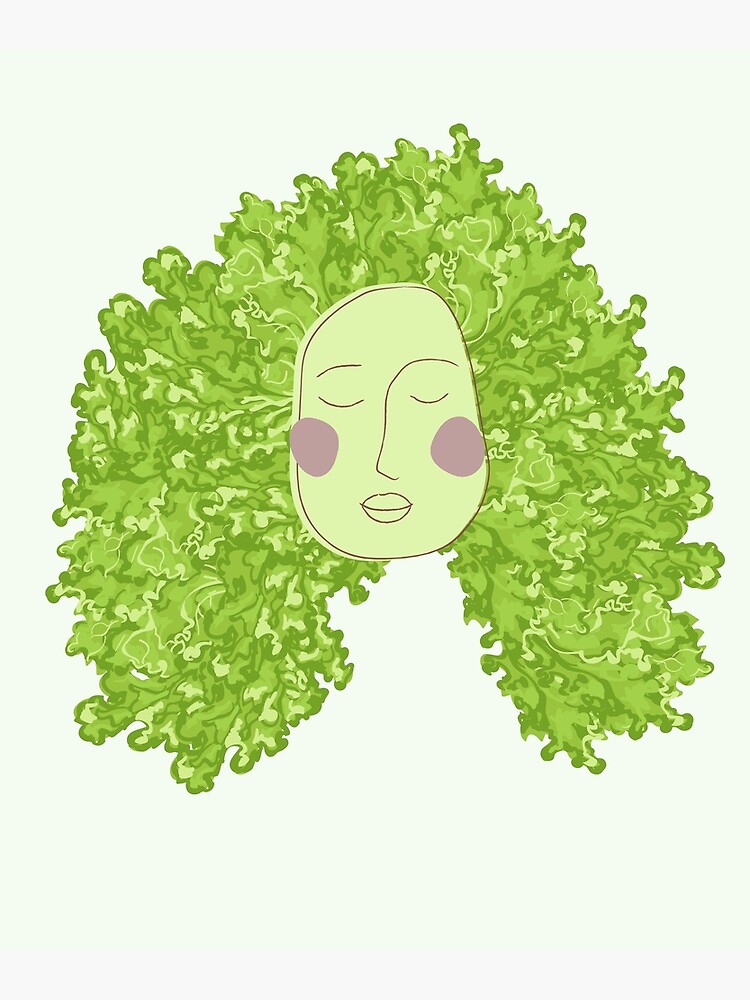 "Greens Goddess Face Curly Lettuce Hair " Poster for Sale by MissHoney