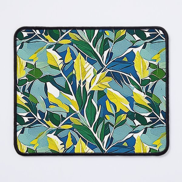 Item preview, Yellow Blue Green Van Gogh Style Abstract Leaf Pattern designed and sold by sunflowerlight.