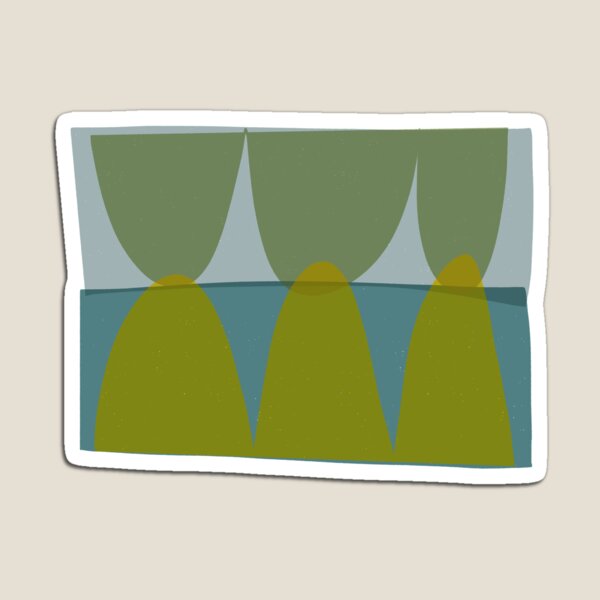 Green and Blue Retro Elliptical Magnet