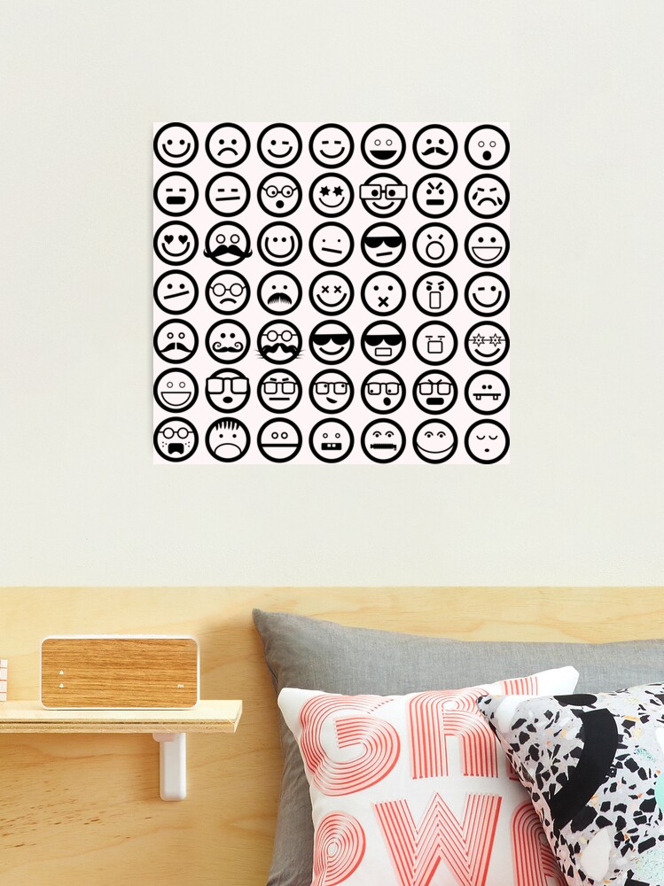 Black and White Emoji Emoticons