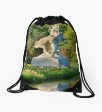 Horse and Man Statue Drawstring Bag