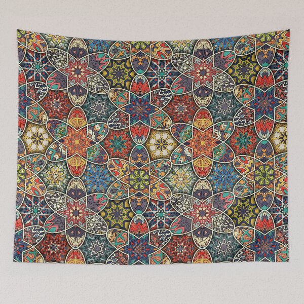 Item preview, Vintage patchwork with floral mandala elements designed and sold by Somberlain.