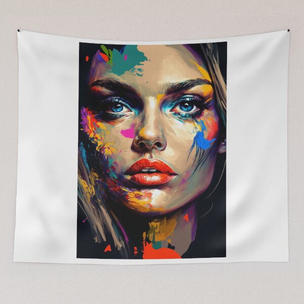Item preview, Modern Woman Digital Art Painted Colorful Splattered Style designed and sold by Bitcoin-Fashion.
