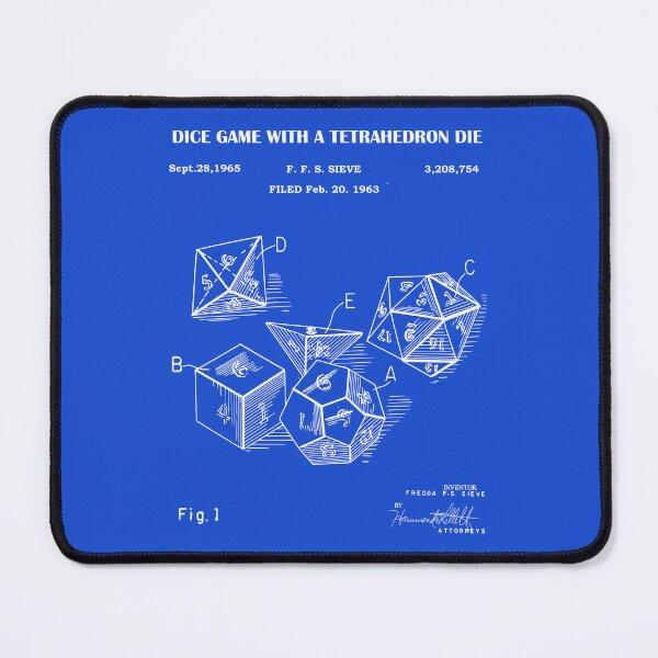 Item preview,  Role Playing Dice Patent Prints 1963, antique, blueprint drawing designed and sold by ismdesigner.