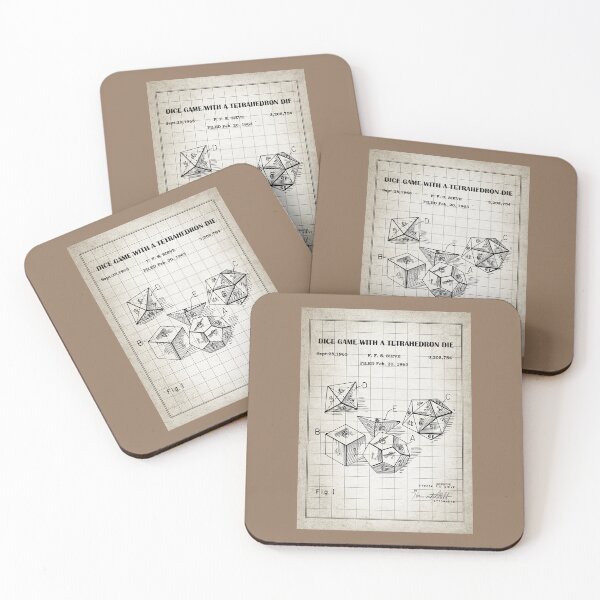 Item preview,  Role Playing Dice Patent Prints 1963, antique, blueprint drawing designed and sold by ismdesigner.