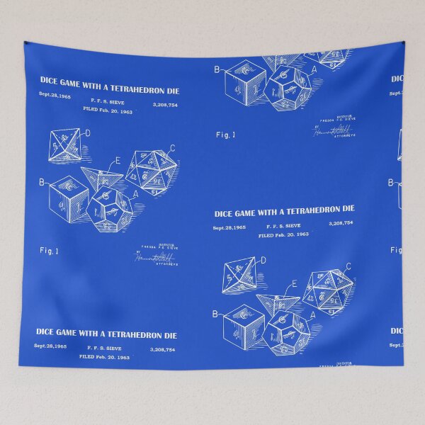 Item preview,  Role Playing Dice Patent Prints 1963, antique, blueprint drawing designed and sold by ismdesigner.