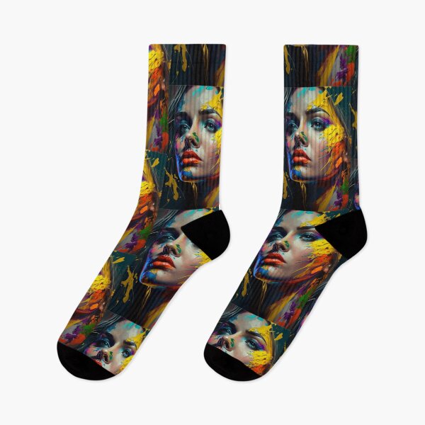 Item preview, Modern Woman Painting Digital Art Painted Colorful Splattered Style designed and sold by Bitcoin-Fashion.
