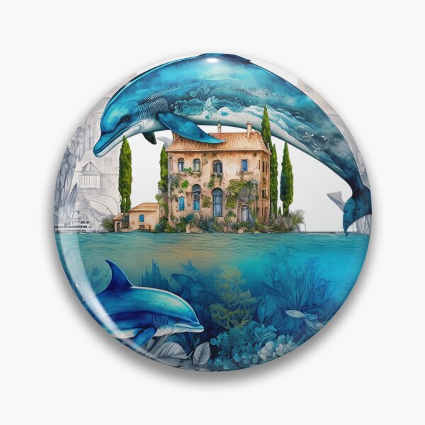 Item preview, Dolphin Blue Sea House designed and sold by ArtShanth.