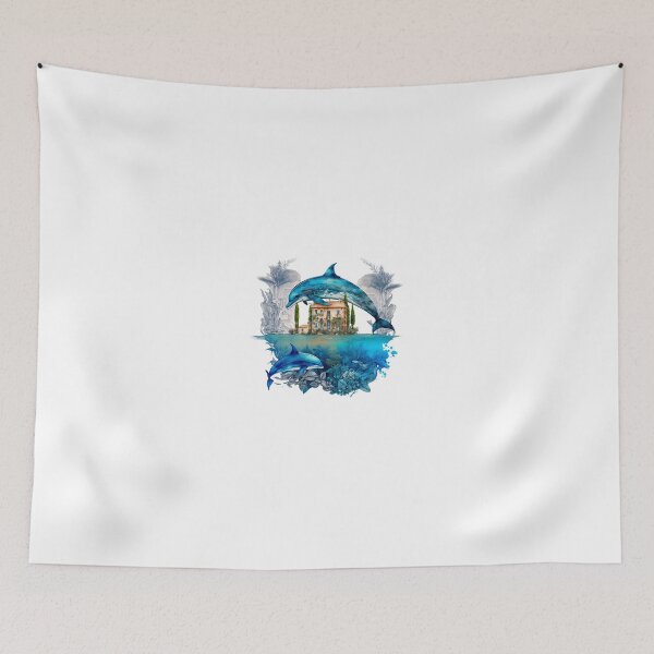 Item preview, Dolphin Blue Sea House designed and sold by ArtShanth.
