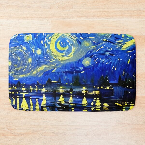 Item preview, Van Gogh Style Painting Starry Night on the River designed and sold by sunflowerlight.