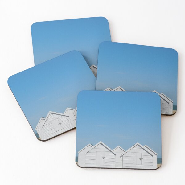 Item preview, Five white beach huts in summer designed and sold by Alipali64.
