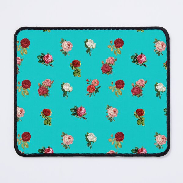 Item preview, Roses pattern on a cyan background designed and sold by ArtStore-EC.