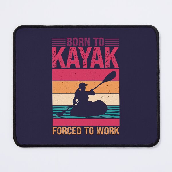 Item preview, Witty and Cool BORN TO KAYAK FORCED TO WORK Classic Vintage Retro Sunset Distressed Kayak Lover, Kayaking Humor, Canoe Paddle, Kayaking for Women designed and sold by zenturtlemerch.
