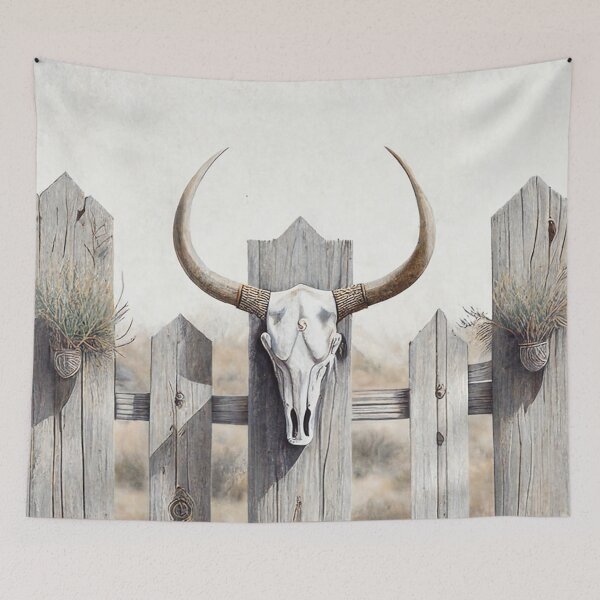 Item preview, Bull Horns Hanging from Fence designed and sold by Jimbodo.