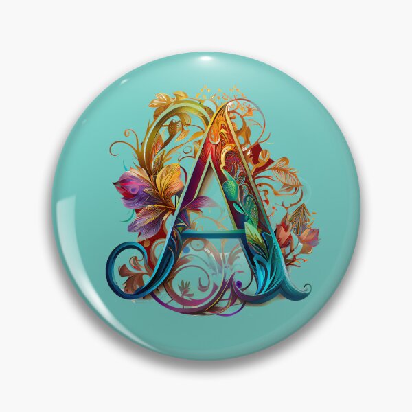 Item preview, Art Font Letter A: Art Nouveau Style, Unique and Colorful, Green Background designed and sold by factory88.