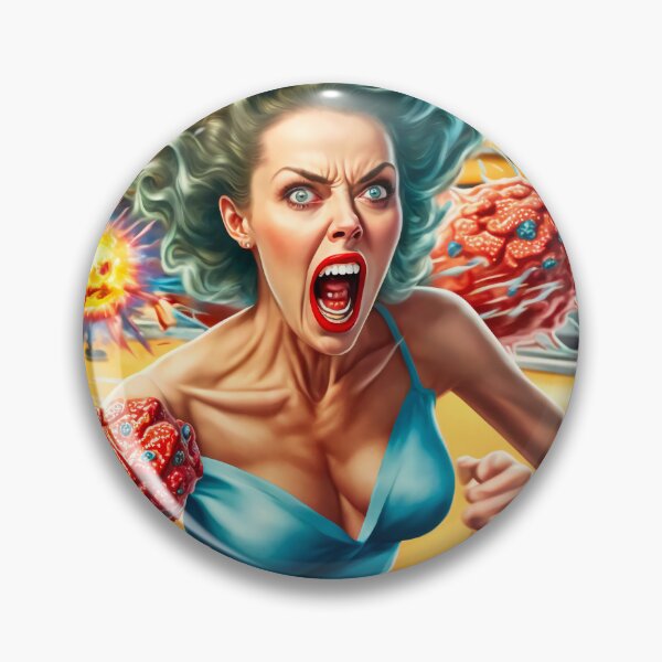 Item preview, A Pinup model being attacked by Amoeba designed and sold by Gallery of Weirdness.