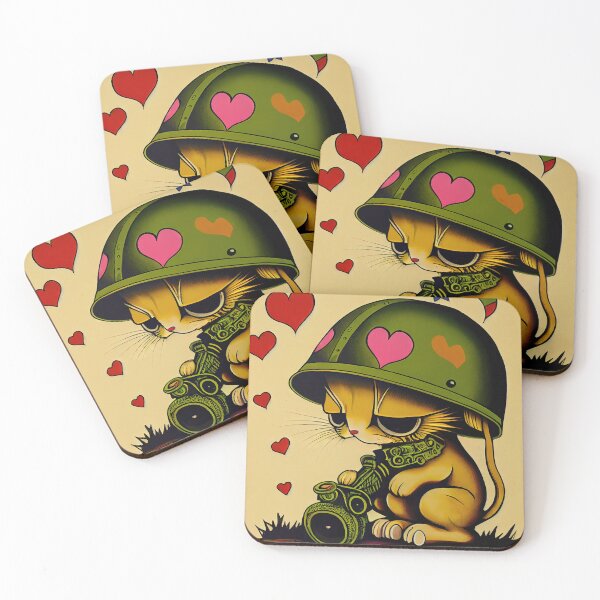 Item preview, Valentine Army Cat with missile launcher designed and sold by dholzric.