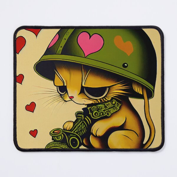 Item preview, Valentine Army Cat with missile launcher designed and sold by dholzric.