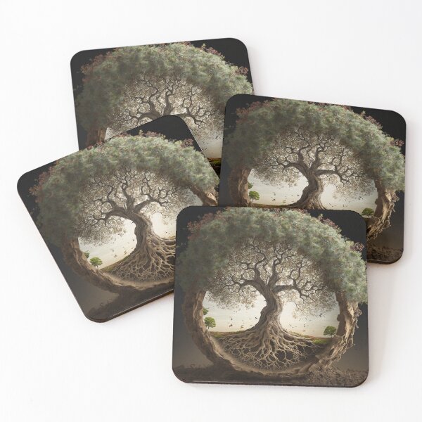 Item preview, Earth Day Beautiful Art Sketched Paint of a tree growing from ground roots designed and sold by Bitcoin-Fashion.