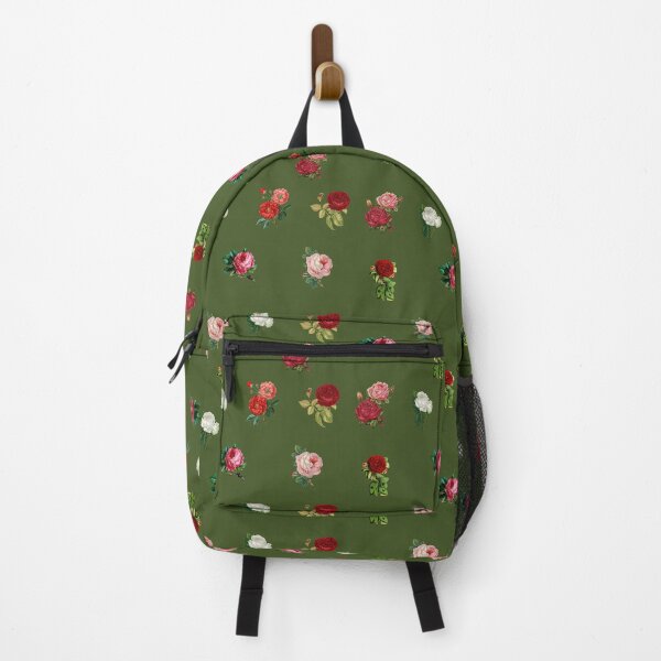 Item preview, Roses pattern on a dark olive background designed and sold by ArtStore-EC.