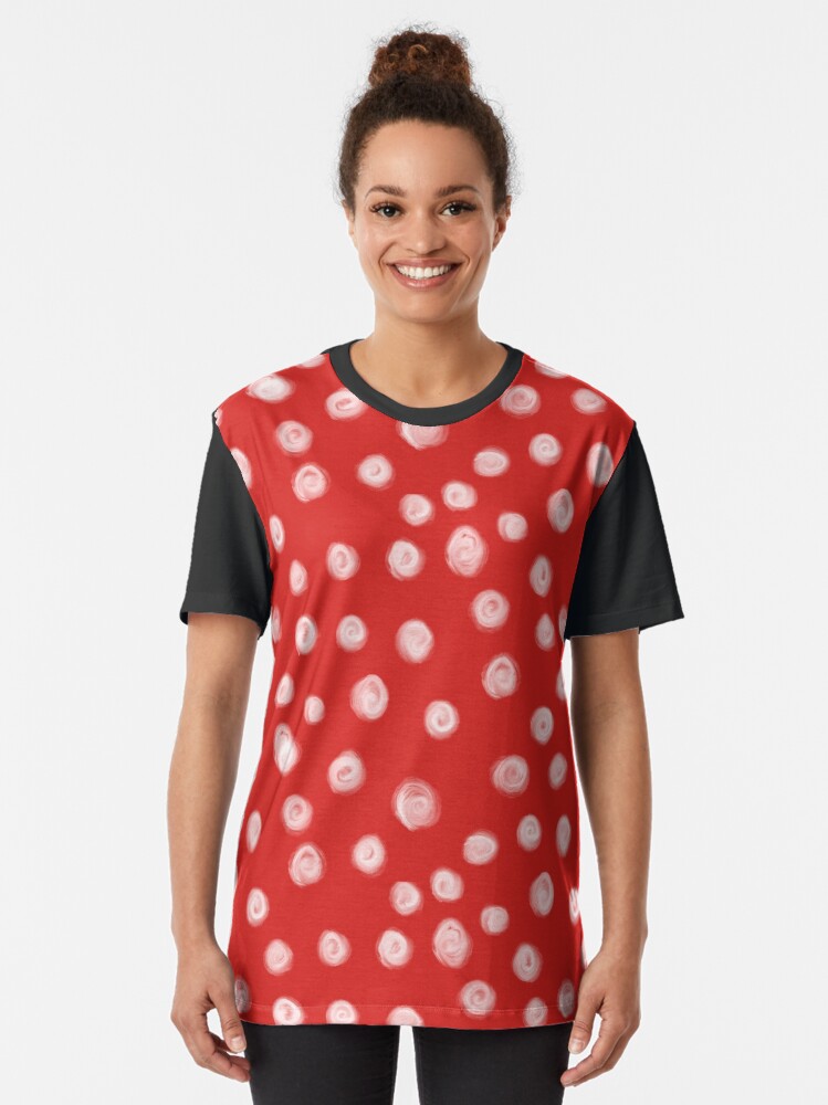 red and white spotty top