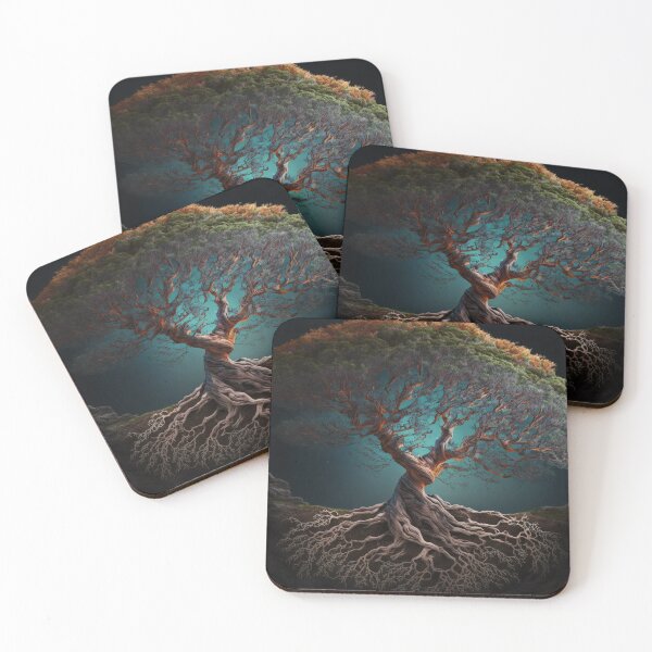 Item preview, Earth Day Beautiful Art Sketched Blue Paint of a tree growing from ground roots designed and sold by Bitcoin-Fashion.