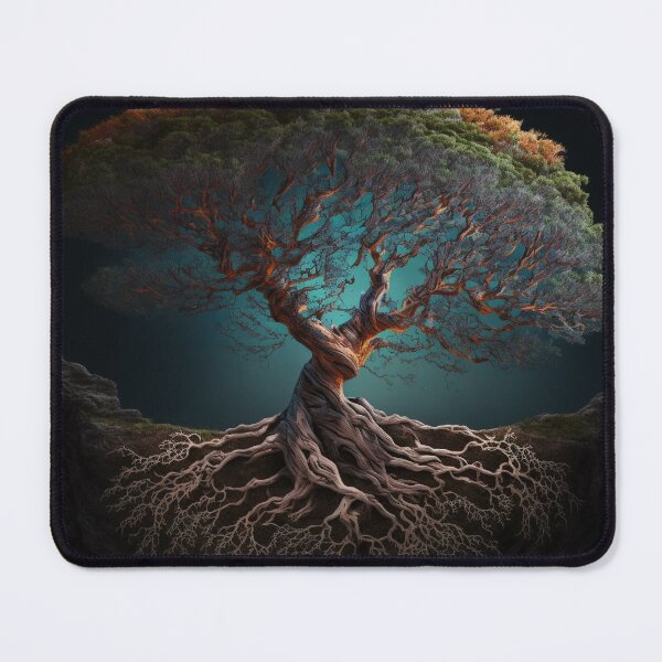 Item preview, Earth Day Beautiful Art Sketched Blue Paint of a tree growing from ground roots designed and sold by Bitcoin-Fashion.