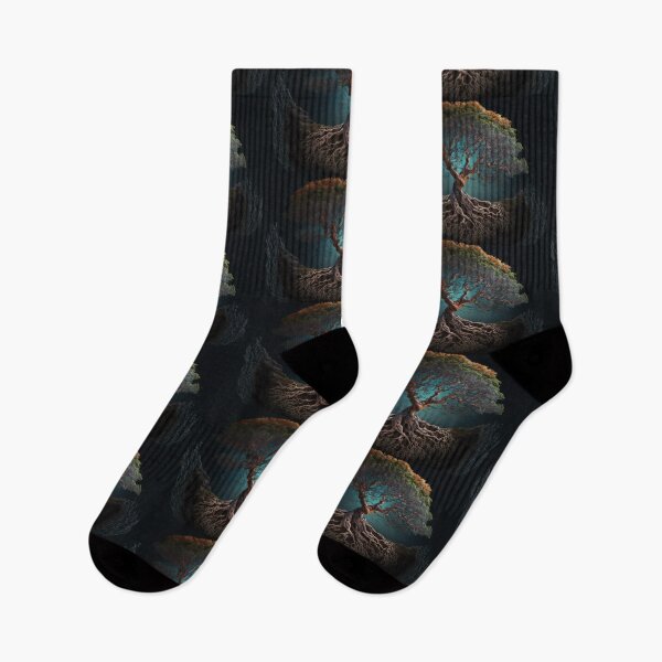 Item preview, Earth Day Beautiful Art Sketched Blue Paint of a tree growing from ground roots designed and sold by Bitcoin-Fashion.