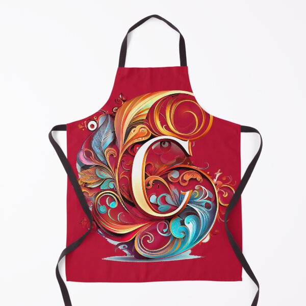 Item preview, Art Font Letter C: Art Nouveau Style, Unique and Colorful, Red Background designed and sold by factory88.