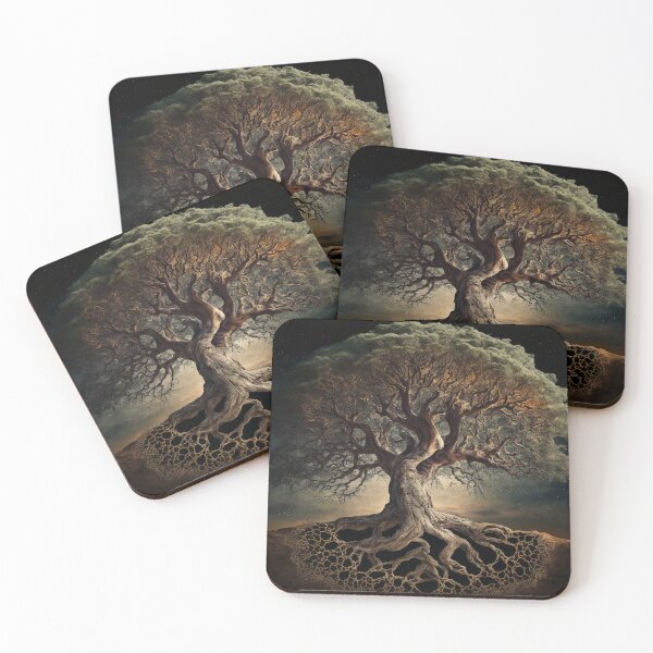 Item preview, Earth Day Beautiful Art Sketched Dark Paint of a tree growing from ground roots designed and sold by Bitcoin-Fashion.